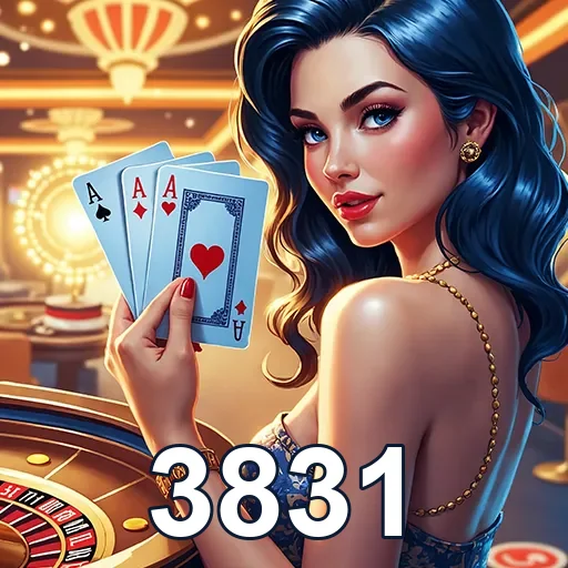 Imagem do Casino no site 3831, com jogos de azar e ambiente animado de cassino.